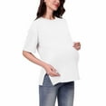 thumbnail image 6 of breaise Women's Maternity Shirts Short Sleeve Pregnancy Tops Side Split Casual T Shirts Tunic Mama Clothes, 6 of 9