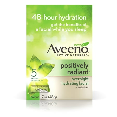 Aveeno Active Naturals Positively Radiant Overnight Hydrating Facial Moisturizer, 1.7 Oz - Walmart.com