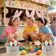 thumbnail image 3 of Velvet Easter Candy Gift Baskets for Women with Handles Storage Basket 1Pc, 3 of 6