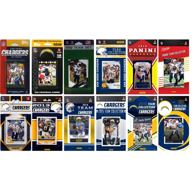 NFL Los Angeles Chargers 12 Different Licensed Trading Card Team Sets