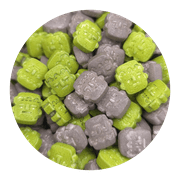 NCS Green and Silver Frankenstein - Monster Head Edible Candy Toppers, 8 ounces - Great for cupcakes, cookies, cakes, cake pops, and party tables