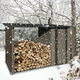 thumbnail image 7 of Outdoor Metal Firewood Rack and Storage Shed, Efficient Two-in-One Wood and Yard Storagem,Brown/Black, 7 of 7