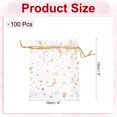 thumbnail image 2 of Uxcell Organza Bag, Sheer Moon Star Mesh Bags Drawstring Gift Bags Bulk Party Favor Bag Jewelry Pouches White-Gold 4" x 6", 2 of 6
