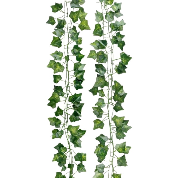 Awwp 6 Pack Artificial Ivy Garland, 82.7" Long Faux Green Vines with 72 Leaves Each, Cloth Leaves Plastic Stems, for Home Wall Decor, Wedding Party, Indoor Outdoor, Artificial Plants