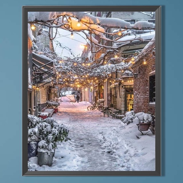 Pintura de diamante 5D DIY Taladro redondo completo AB Paisaje urbano Decoración del hogar Hugtrwg Para estrenar