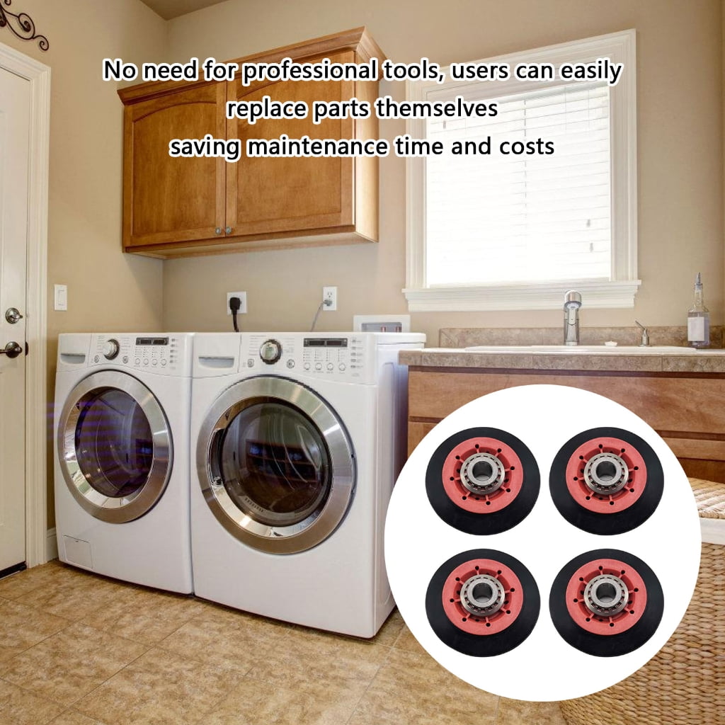 4 Pieces Replacement Drum Rollers for Efficient Drying 8536974 Drum Support Easy Installation Home Appliance Parts