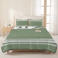 thumbnail image 3 of Twin Quilt Set 68''x86'', Dark Sage Green Lightweight Summer Bedspread Coverlet Set with 2 Pillow Shams, Farmhouse Sage Green White Striped Breathable All Season Quilt Bedding for Dorm/Bedroom, 3 of 9