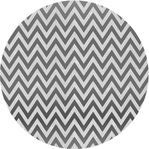 Ahgly Company Machine Washable Indoor Round Transitional Dim Gray Area Rugs, 8' Round