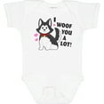 thumbnail image 3 of Inktastic I Woof You a Lot with Husky Dog Illustration Boys or Girls Baby Bodysuit, 3 of 5