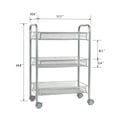 thumbnail image 2 of 17" x 10" x 24.5"3-Tier Rolling Kitchen Utility Storage Carts with Wheels, Durable Steel Frame Mesh Rolling Storage Cart, Laundry Cart Hold Detergent Bottles and Laundry Detergent, 66lbs, S13755, 2 of 7