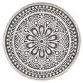 thumbnail image 1 of 6'6" Round Hamden Grey Patio Rug with Fringe, 1 of 5