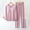 Pink, variant on VISALY Womens Pajama Sets 2 Piece Lounge Set V Neck Long Sleeve Tops with Built In Bra Long Elastic Waist Pants Soft Sleepwear Fall Pajamas Leisure Suit Beige L