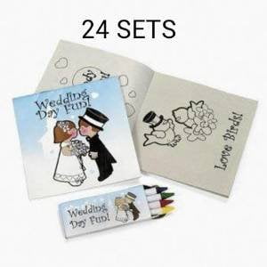 24 x WEDDING ACTIVITY PACK GAMES PUZZLES COLOURING BOOK CHILDRENS KID PARTY BAGS 