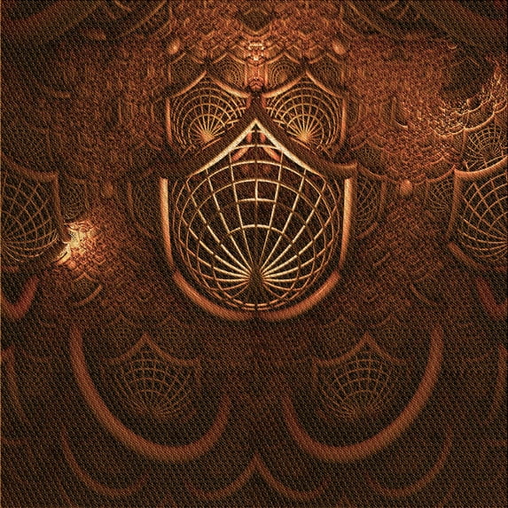 Ahgly Company Indoor Square Patterned Mahogany Brown Area Rugs, 5' Square