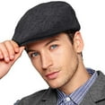 thumbnail image 2 of Mens Herringbone Beret, Men's Cap, Middle-Aged And Elderly Warm Hat, Autumn And Winter Woolen Hat, 2 of 5