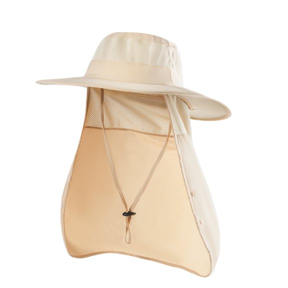 BUTKLNYTS Fishing Hats for Men,Outdoor Sun Hat UPF50 Mesh Wide Brim Fishing Hat with Neck Flap