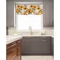 thumbnail image 5 of Sunflower Window Valance Rod Pocket Short Curtain Panels Rustic Sunflower Kitchen Curtains Valances, Farm Sunflower on Old Newspaper Window Treatments Drapes for Living Room Bedroom Decor, 54x18In, 5 of 6