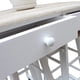 thumbnail image 3 of Carro de cocina de madera Zimtown con ruedas giratorias juego de mesa de comedor con hojas abatibles 2 cajones y 2 taburetes blanco, 3 of 6