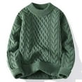 thumbnail image 3 of JTieacloth Loose Fit Cardigan Sweaters Autumn And Winter Men's Lazy Senior Sense Of Thick Knitted Jacket Christmas Couple Line Clothing(Green), 3 of 5