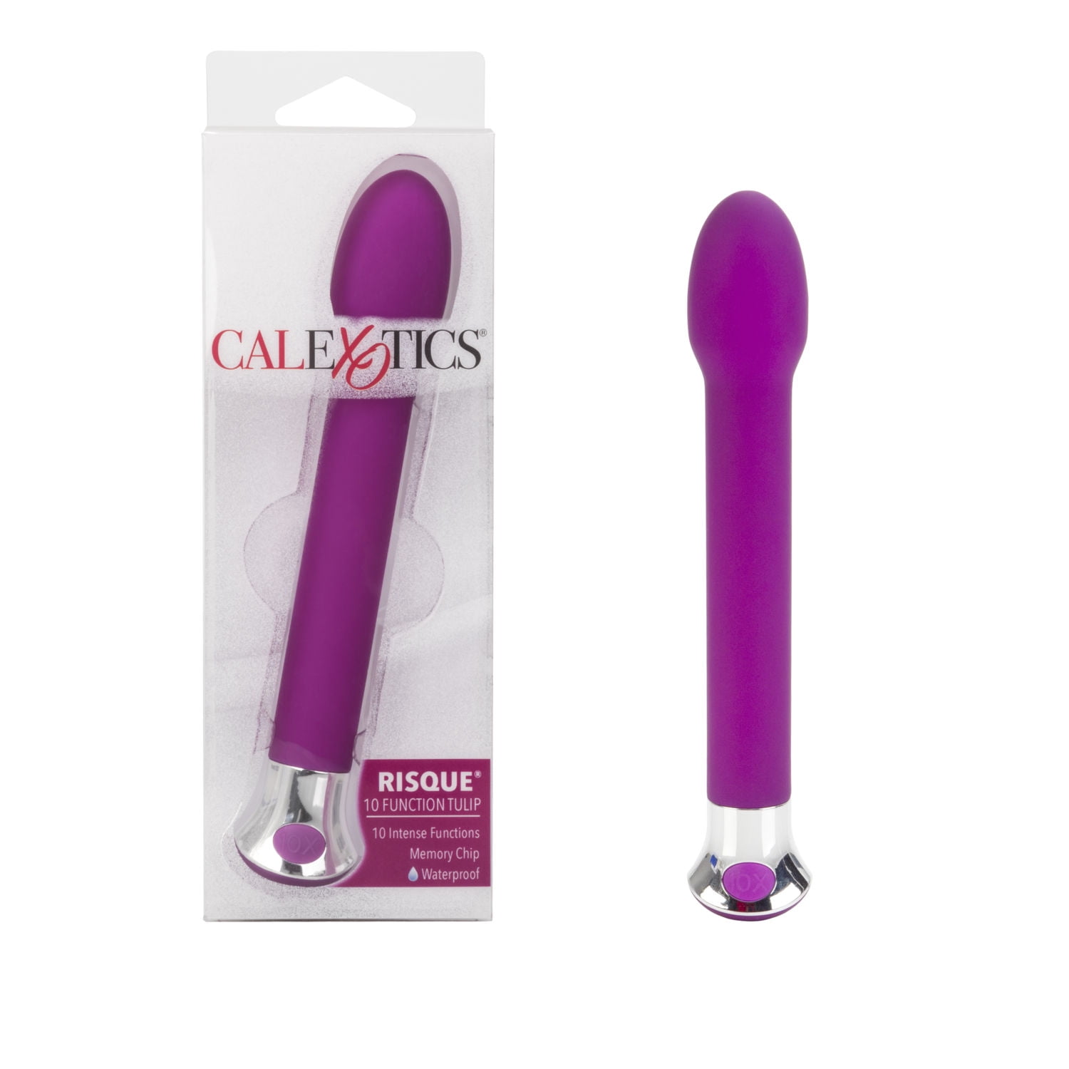California Exotic Novelties Risqué 10-Function Tulip Memory Chip Vibrator, Purple