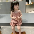 thumbnail image 5 of Baby Girl Outfits Summer Toddler Sleeveless Checked Suit Dress Soft Comfy Daily Wear Outfits Girl Baby Clothes A 6 Years-7 Years, 5 of 6