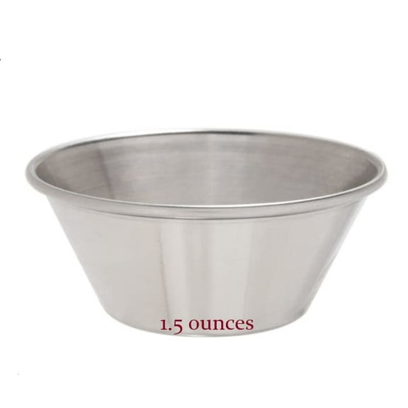 (Pack of 12) 1.5 oz. Ramekin Cups Stainless Steel Sauce Cups Commercial Grade Portion Dressings Cups