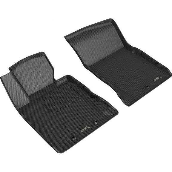 3D MAXpider Front Row Custom Fit All-Weather Floor Mat for Select Hyundai Genesis Models - Kagu Rubber (Black)