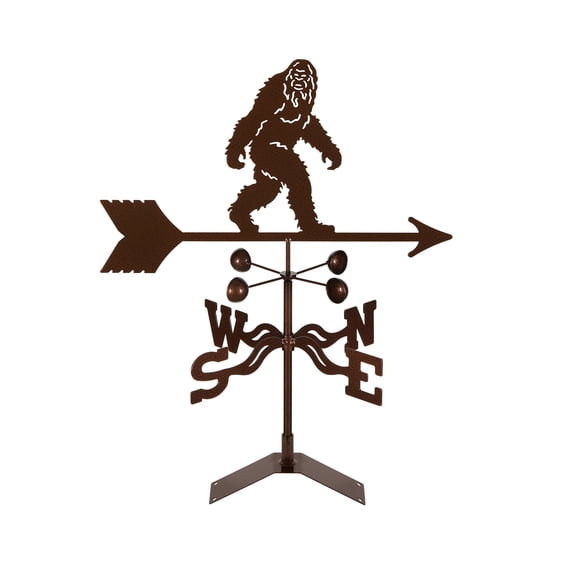 EZ Vane Sasquatch Bigfoot Weathervane — Roof Mount, Wind Cups, Antique Copper Finish, Steel with Durable Triple Powder Coating, Handcrafted in USA