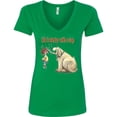 thumbnail image 3 of Inktastic Life is Better with a Dog Women's V-Neck T-Shirt, 3 of 5