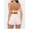 thumbnail image 4 of PISONIC Workout Sets for Women Crossover High Waist Biker Shorts Sports Bra 2 Piece Gym Yoga Outfits, 4 of 6