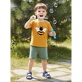 thumbnail image 6 of BemeyourBBs Toddler Baby Boy Football Avocado Bee Outfit Infant Boys Summer Clothes Embroidery Short Sleeve T shirt Top and Shorts Set Pockets, 6 of 9