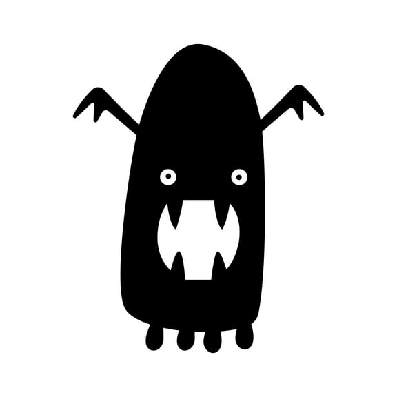 Vinyl Wall Art Decal - Halloween Monster - 20" x 16" - Cute Fun Halloween Seasonal Decoration Sticker - Kids Teens Adults Indoor Outdoor Wall Door Window Living Room Office Decor