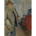 thumbnail image 3 of Christian Krohg 12x14 Black Modern Framed Museum Art Print Titled - Self-Portrait (1883), 3 of 5