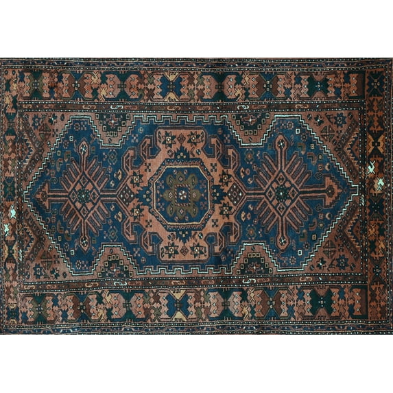 Ahgly Company Indoor Rectangle Persian Light Blue Traditional Area Rugs, 2' x 4'