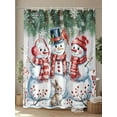 thumbnail image 4 of nqOlkjepod Christmas Snowman Shower Curtain, Waterproof Shower Curtains for Bathroom, Winter Xmas Snowflakes Cardinal Farmhouse Washable Fabric Bathtub Curtain Set Bath Decor with 12 Hooks 72"x78", 4 of 6