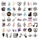 thumbnail image 1 of 50 pegatinas de notas para ordenadores portátiles,vasos de agua,pianos,guitarras,decoraciones de equipaje,pegatinas musicales, 1 of 7