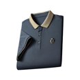 thumbnail image 1 of Camisa de manga corta para hombre, camisas de moda informales con solapa que absorben el sudor, camiseta para hombre Gris XL, 1 of 9