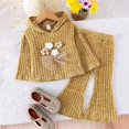 thumbnail image 2 of Linfrsh Toddler Girls Fall Outfits Girls' Set With Long Sleeved Floral Hooded Top and Flared Pants for, 2 of 9
