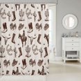 thumbnail image 2 of Manfei Rustic Western Cowboy Shower Curtain 72Wx84L,Vintage Cactus Horseshoe Bathroom Shower Curtain,Cream Brown, 2 of 6