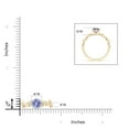 thumbnail image 4 of Angara Natural 0.9 Ct. Tanzanite with Diamond Side Stone Ring in 14K Yellow Gold for Women (Ring Size: 11.5), 4 of 9