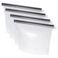 thumbnail image 1 of Bolsas Reutilizables Para Sándwich 4 Paquetes, Bolsas Reutilizables Para Meriendas Bolsas De Almacenamiento De Alimentos Extra Gruesas A Prueba De Fugas, Sello Hermético Y Apto Para Lavavajillas, Para Carne, Frutas Y Verduras-Blanco Unique Bargains juegos de contenedores de almacenamiento de alimentos, 1 of 6