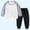 Gray, variant on Loopsun Toddler Outfit Sets, Children's Solid Raglan Sleeve Round Neck Long Sleeve Top and Elastic Waist Pants Set Black,9-10 Years