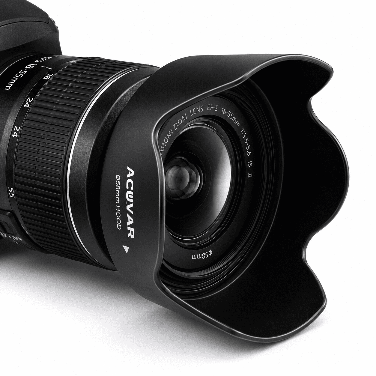 58mm Lens Hood Pro Series Hard Tulip Lens Hood for DSLR Cameras & an eCostConnection Microfiber Cloth