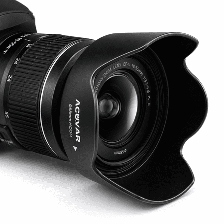58mm Lens Hood Pro Series Hard Tulip Lens Hood for DSLR Cameras & an eCostConnection Microfiber Cloth