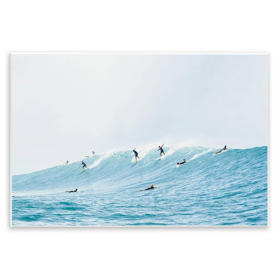 Stupell Industries Blue Wave Surfers Nautical & Beach Photography Unframed Art Print Wall Art, 15 x 10