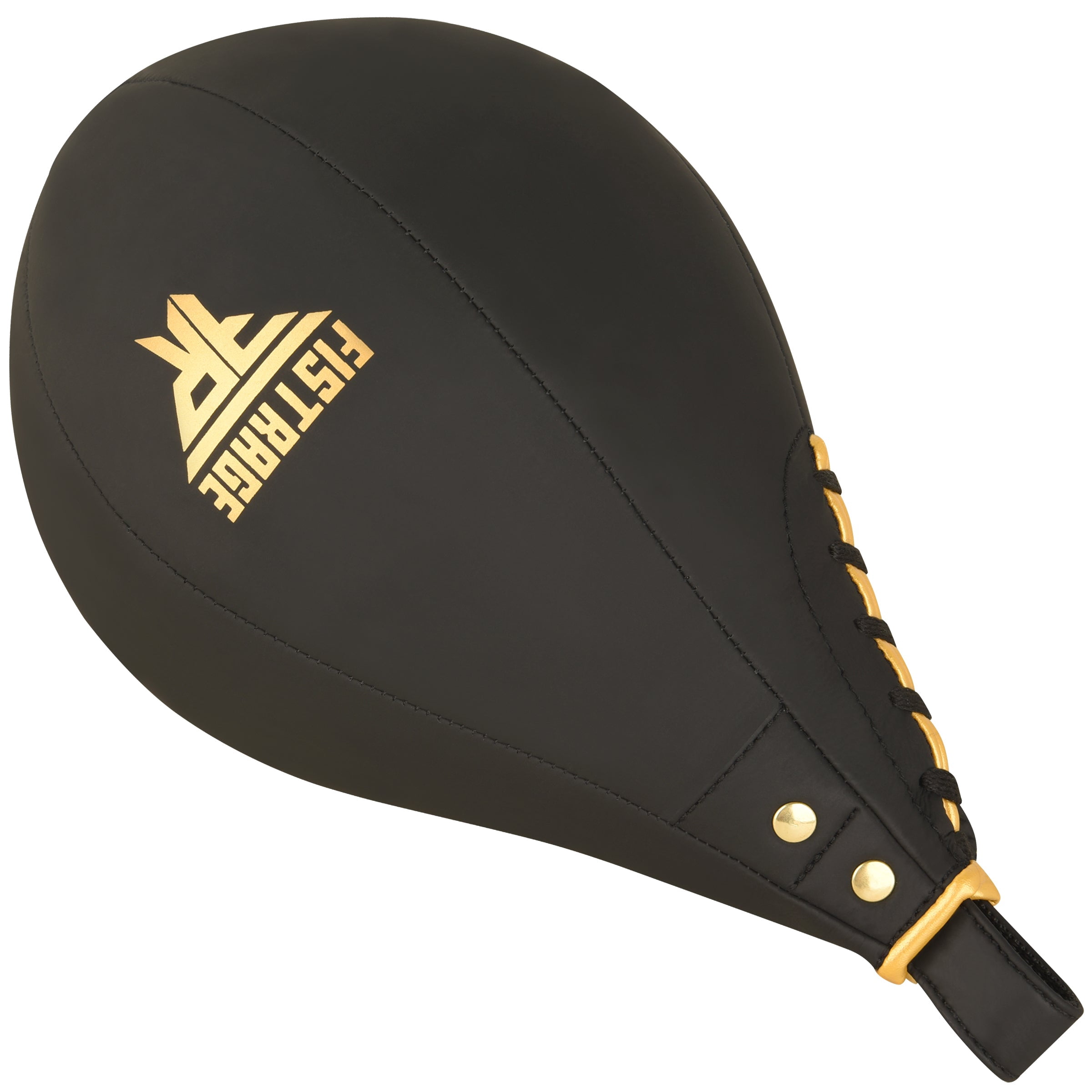 Fistrage Leather Fitness Speed Bag, Black & Gold