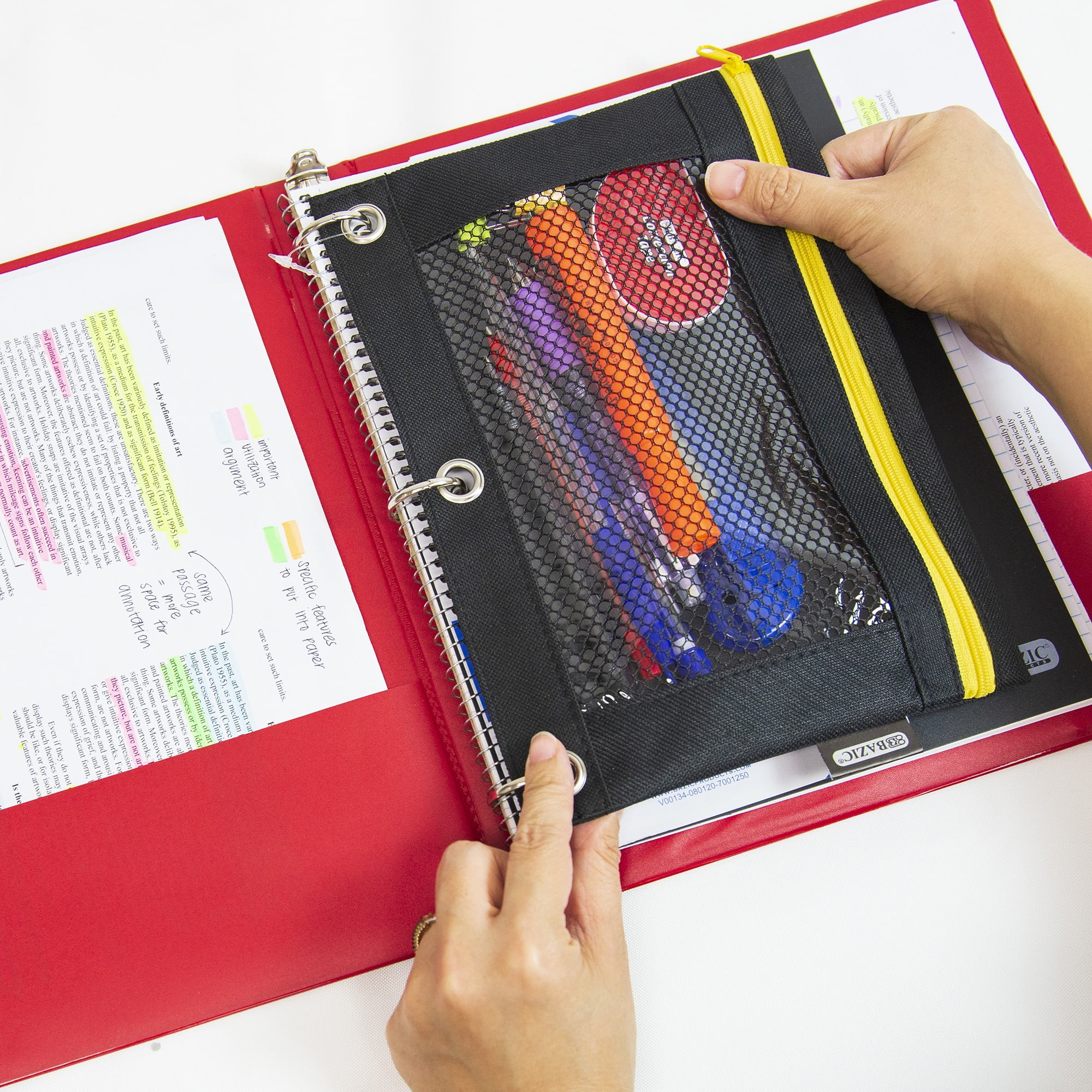BAZIC 3 Ring Binder 1.5" Economy Binders, Round Ring Hold 280 Sheets, 24-Count