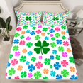 thumbnail image 2 of Feelyou Colorful Shamrock Kids Twin Sheet Sets, St. Patrick's Day Bedding, 3 Pieces, 2 of 7