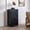 black, variant on Stackable 2 Drawers End Table Modular Organizer Wooden Cabinet Dorm Black Blue Black