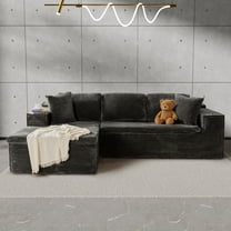 Homall 109" L-Shape Memory Foam Modular Sectional Sofa 3 Seat Oversized Upholstered Deep Seat Sofa Couch for Living Room,Bedroom and Apartment,Black